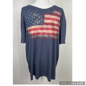 Galt Men's  XL Short Sleeve Polyester Blend American Flag T-shirt